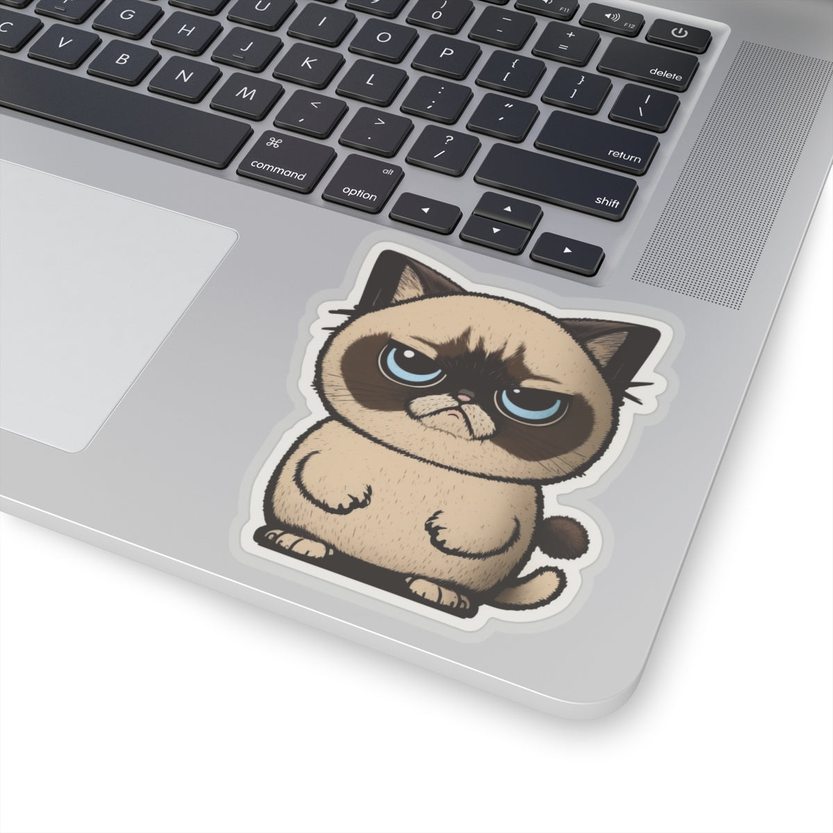 Kiss-Cut Sticker of cute funny grumpy siamise cat kitten  for your collection