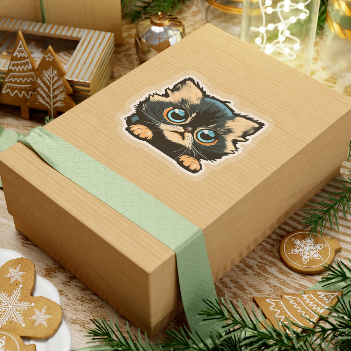 Kiss-Cut Sticker of cute funny cat kitten  for your collection