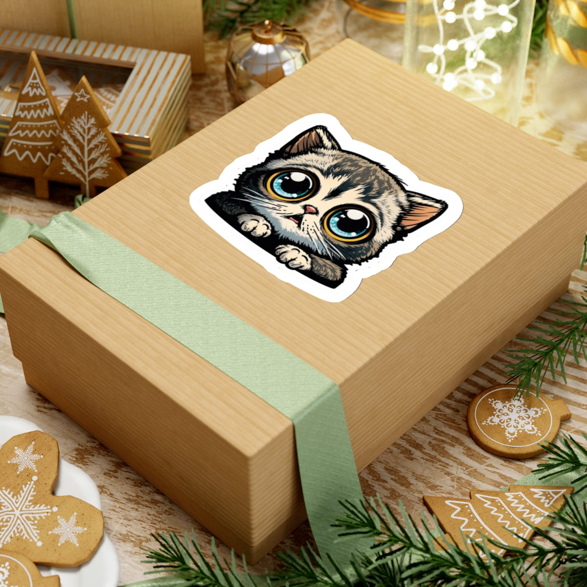 Kiss-Cut Sticker of cute funny cat kitten  for your collection
