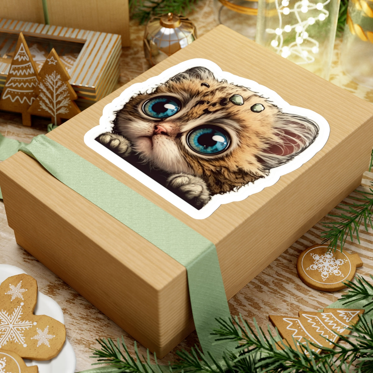 Kiss-Cut Sticker of cute funny cat kitten  for your collection