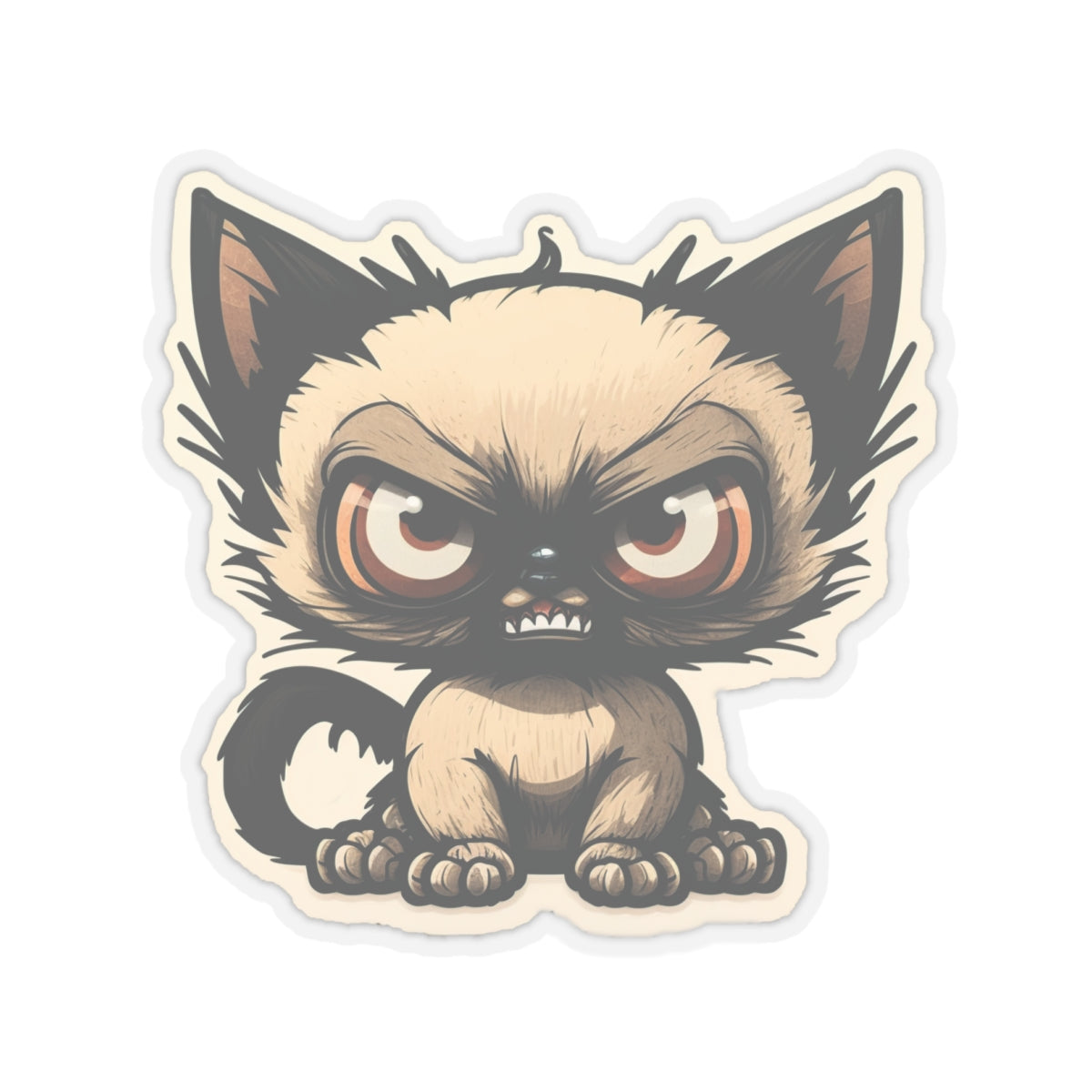 Kiss-Cut Sticker of cute funny siamise cat kitten  for your collection